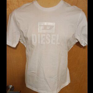 DIESEL - Tone on Tone Slim Fit Crew Neck T-Shirt - WHITE - Size Large - [NWTs]